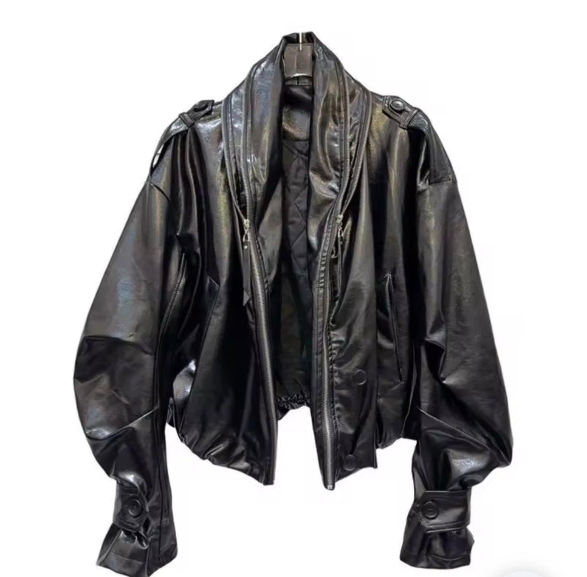 Sealed Kisses Leather Bomber Jacket