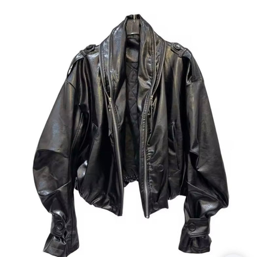 Sealed Kisses Leather Bomber Jacket