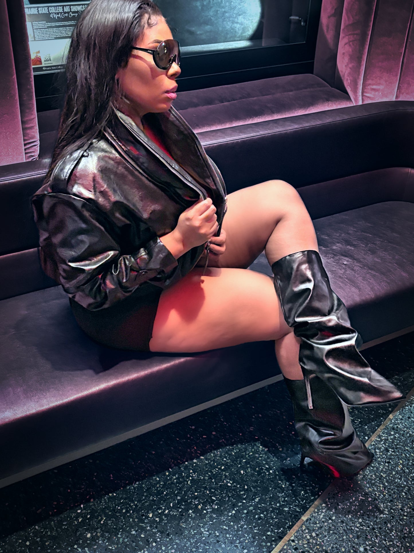Sealed Kisses Leather Bomber Jacket